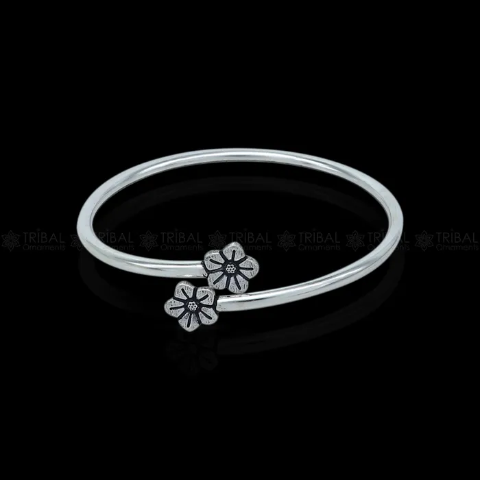 TRIBAL ORNAMENTS Bracelets 925 sterling silver handmade flower design stylish kada bangle bracelet tribal jewelry nsk869 TRIBAL ORNAMENTS Bracelets 925 sterling silver handmade flower design stylish kada bangle bracelet tribal jewelry nsk869