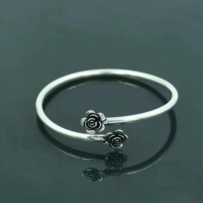 TRIBAL ORNAMENTS Bracelets 925 sterling silver handmade flower design stylish kada bangle bracelet tribal jewelry nsk885 TRIBAL ORNAMENTS Bracelets 925 sterling silver handmade flower design stylish kada bangle bracelet tribal jewelry nsk885