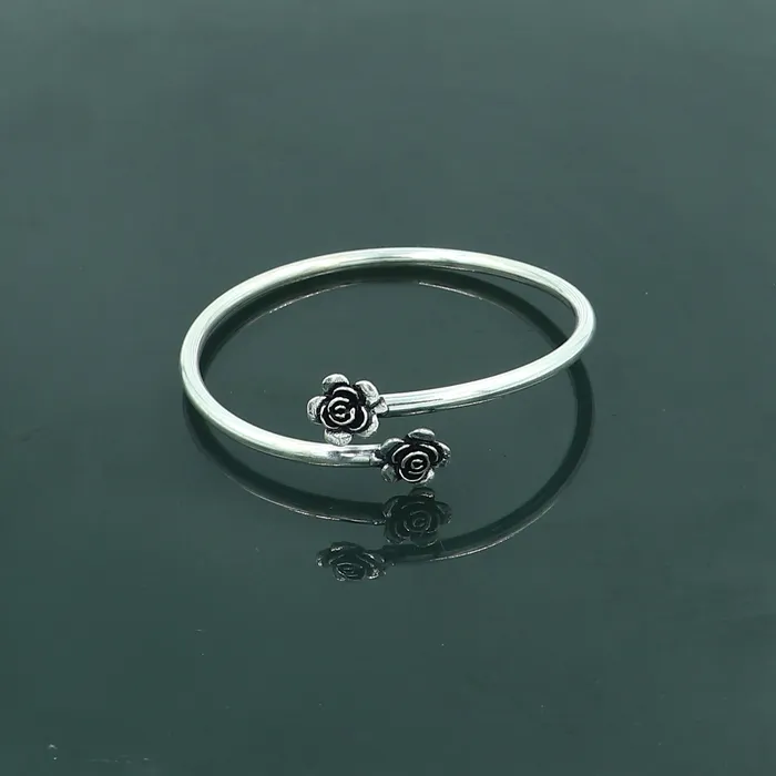 TRIBAL ORNAMENTS Bracelets 925 sterling silver handmade flower design stylish kada bangle bracelet tribal jewelry nsk885 TRIBAL ORNAMENTS Bracelets 925 sterling silver handmade flower design stylish kada bangle bracelet tribal jewelry nsk885