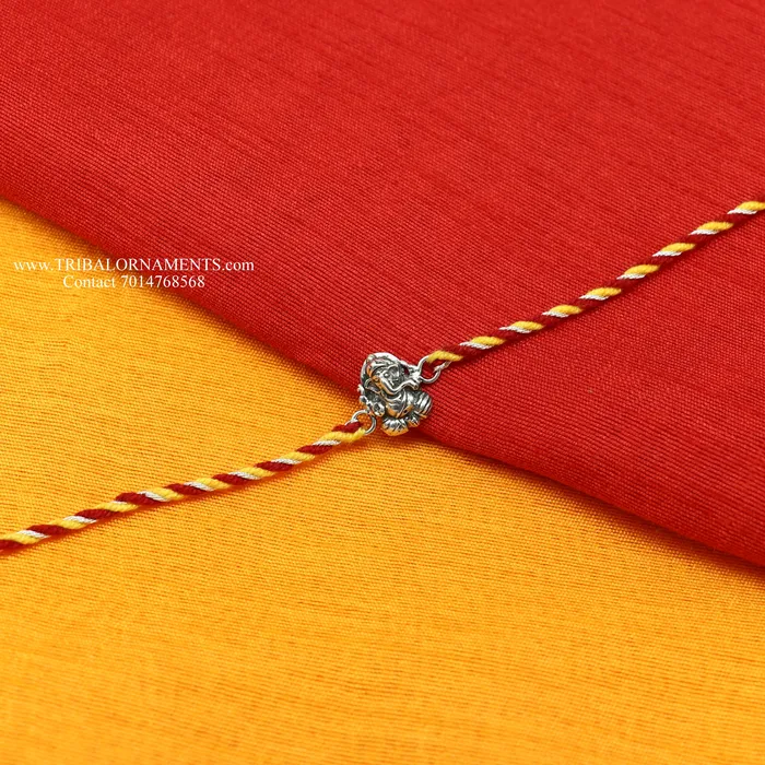 TRIBAL ORNAMENTS Bracelets 925 sterling silver handmade Ganesha design Rakhi Bracelet amazing stylish gift for Rakshabandhan rk78 TRIBAL ORNAMENTS Bracelets 925 sterling silver handmade Ganesha design Rakhi Bracelet amazing stylish gift for Rakshabandhan rk78
