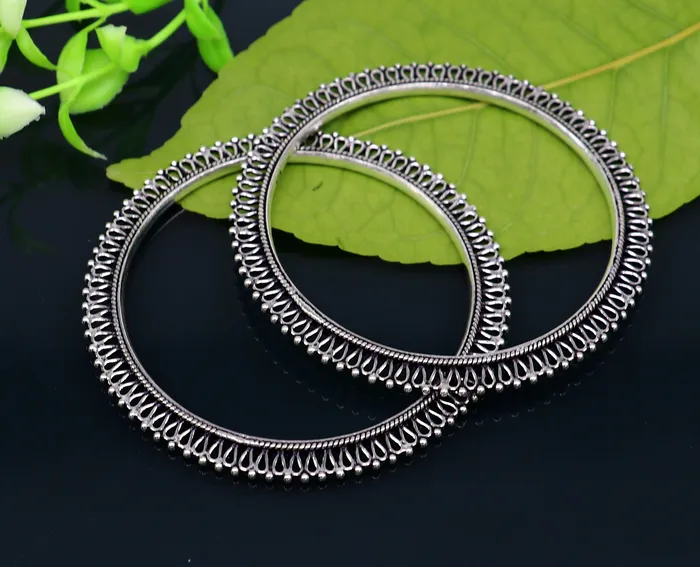 TRIBAL ORNAMENTS Bracelets 925 sterling silver handmade gorgeous bangle bracelet gorgeous kada kangan set for Brides stunning collection women jewelry nba160 TRIBAL ORNAMENTS Bracelets 925 sterling silver handmade gorgeous bangle bracelet gorgeous kada kangan set for Brides stunning collection women jewelry nba160