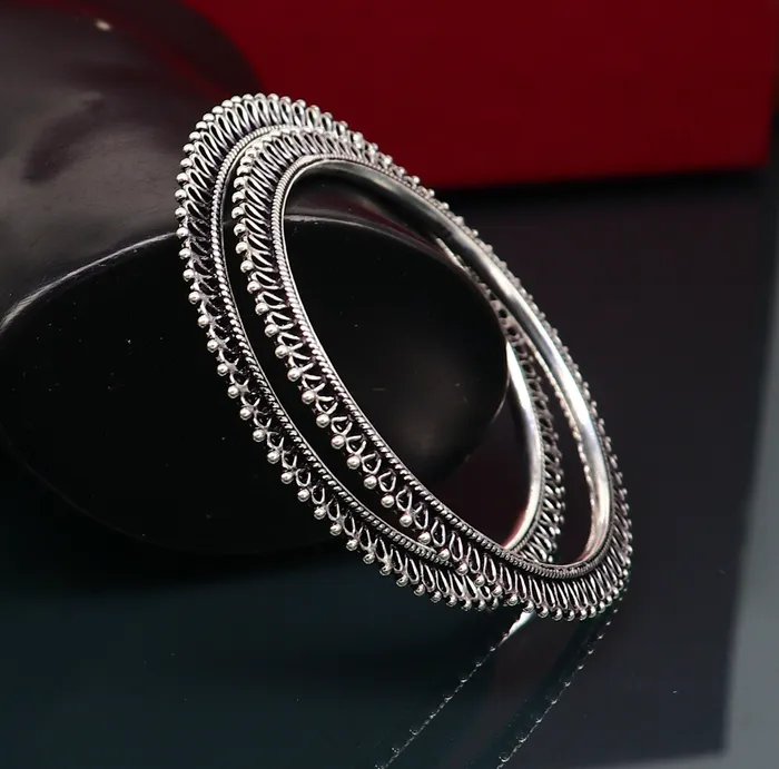 TRIBAL ORNAMENTS Bracelets 925 sterling silver handmade gorgeous bangle bracelet gorgeous kada kangan set for Brides stunning collection women jewelry nba160 TRIBAL ORNAMENTS Bracelets 925 sterling silver handmade gorgeous bangle bracelet gorgeous kada kangan set for Brides stunning collection women jewelry nba160