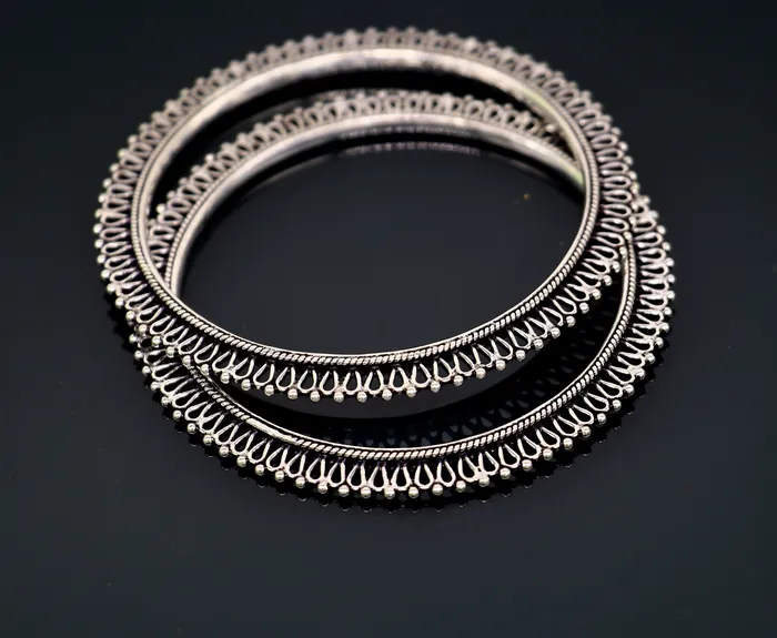 TRIBAL ORNAMENTS Bracelets 925 sterling silver handmade gorgeous bangle bracelet gorgeous kada kangan set for Brides stunning collection women jewelry nba160 TRIBAL ORNAMENTS Bracelets 925 sterling silver handmade gorgeous bangle bracelet gorgeous kada kangan set for Brides stunning collection women jewelry nba160
