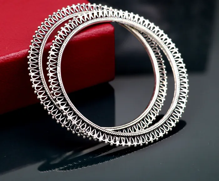 TRIBAL ORNAMENTS Bracelets 925 sterling silver handmade gorgeous bangle bracelet gorgeous kada kangan set for Brides stunning collection women jewelry nba160 TRIBAL ORNAMENTS Bracelets 925 sterling silver handmade gorgeous bangle bracelet gorgeous kada kangan set for Brides stunning collection women jewelry nba160