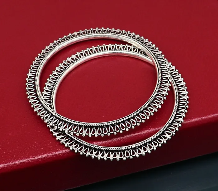 TRIBAL ORNAMENTS Bracelets 925 sterling silver handmade gorgeous bangle bracelet gorgeous kada kangan set for Brides stunning collection women jewelry nba160 TRIBAL ORNAMENTS Bracelets 925 sterling silver handmade gorgeous bangle bracelet gorgeous kada kangan set for Brides stunning collection women jewelry nba160