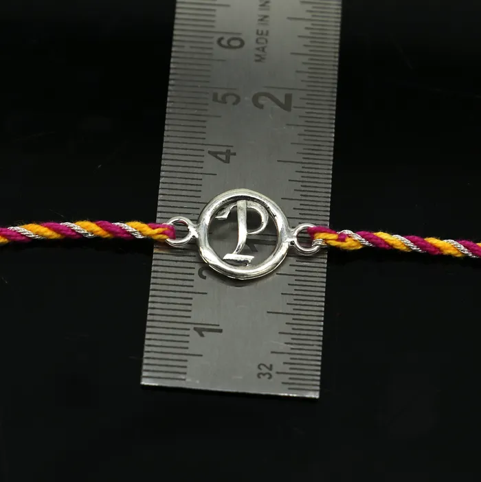 TRIBAL ORNAMENTS Bracelets 925 sterling silver handmade P letter design Rakhi Bracelet amazing stylish gift for Rakshabandhan rk43