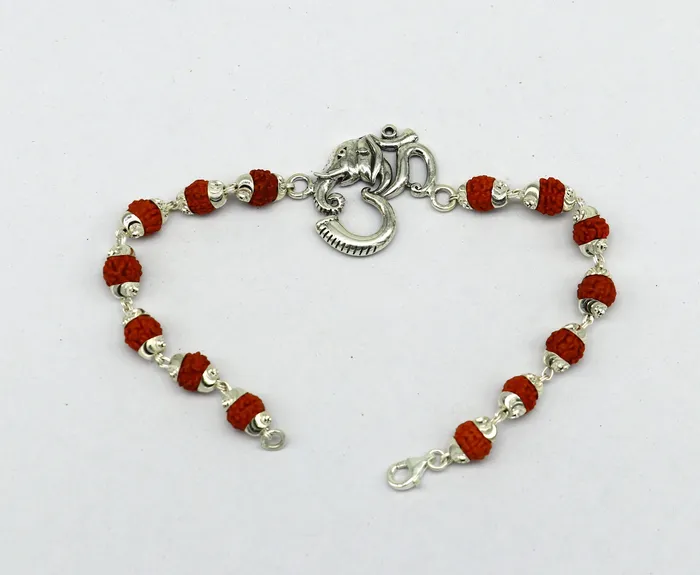 TRIBAL ORNAMENTS Bracelets All sizes 925 Sterling silver customized rudraksha beaded AUM OM Rakhi bracelet best gift for your brothers for special Rakshabandhan rk004 TRIBAL ORNAMENTS Bracelets All sizes 925 Sterling silver customized rudraksha beaded AUM OM Rakhi bracelet best gift for your brothers for special Rakshabandhan rk004