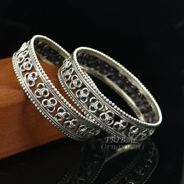 TRIBAL ORNAMENTS Bracelets Amazing 925 sterling silver flower design unique style handmade bangle bracelet best brides collection wedding ethnic tribal jewelry nba336 TRIBAL ORNAMENTS Bracelets Amazing 925 sterling silver flower design unique style handmade bangle bracelet best brides collection wedding ethnic tribal jewelry nba336