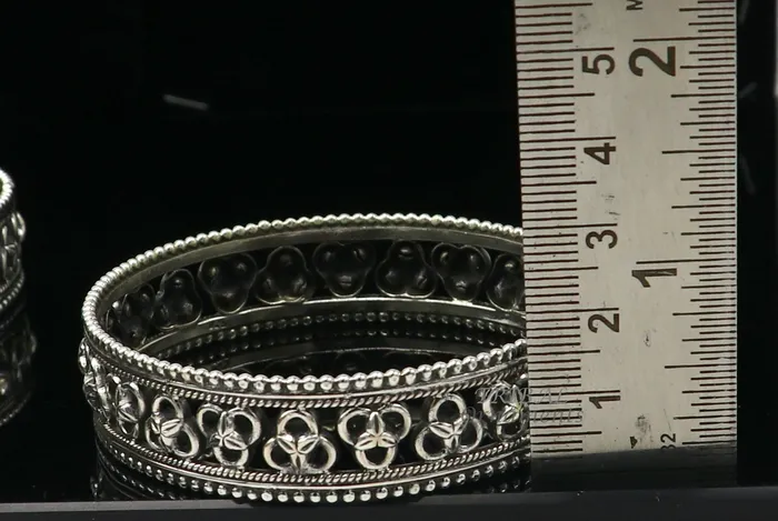 TRIBAL ORNAMENTS Bracelets Amazing 925 sterling silver flower design unique style handmade bangle bracelet best brides collection wedding ethnic tribal jewelry nba336 TRIBAL ORNAMENTS Bracelets Amazing 925 sterling silver flower design unique style handmade bangle bracelet best brides collection wedding ethnic tribal jewelry nba336