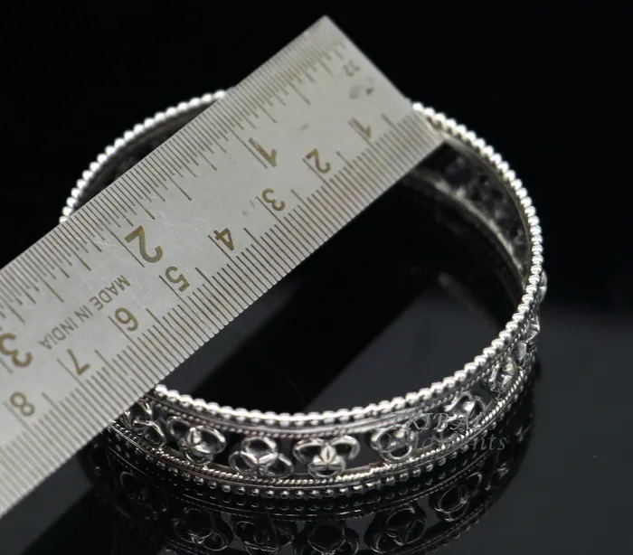 TRIBAL ORNAMENTS Bracelets Amazing 925 sterling silver flower design unique style handmade bangle bracelet best brides collection wedding ethnic tribal jewelry nba336 TRIBAL ORNAMENTS Bracelets Amazing 925 sterling silver flower design unique style handmade bangle bracelet best brides collection wedding ethnic tribal jewelry nba336