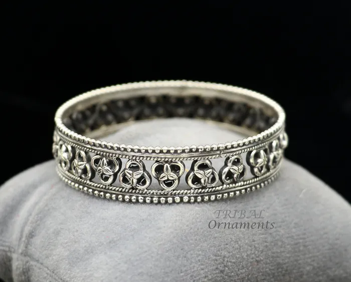 TRIBAL ORNAMENTS Bracelets Amazing 925 sterling silver flower design unique style handmade bangle bracelet best brides collection wedding ethnic tribal jewelry nba336 TRIBAL ORNAMENTS Bracelets Amazing 925 sterling silver flower design unique style handmade bangle bracelet best brides collection wedding ethnic tribal jewelry nba336