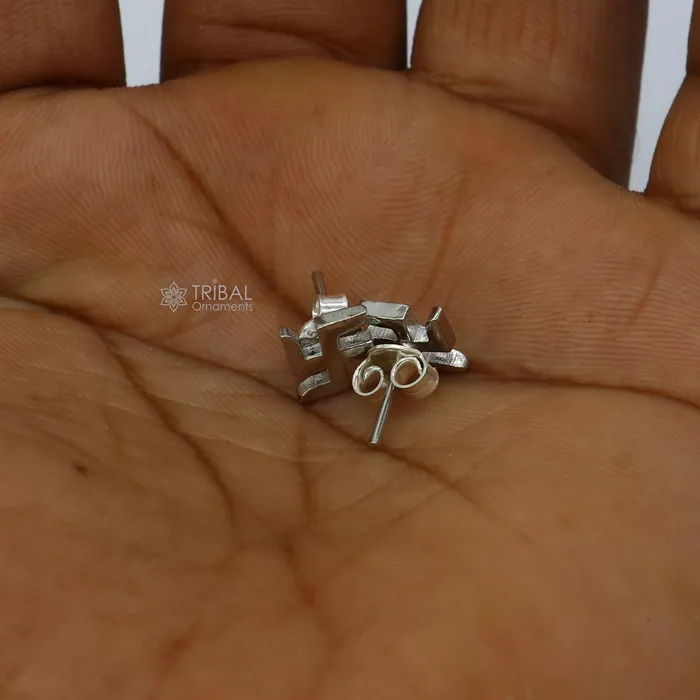 TRIBAL ORNAMENTS Earrings 925 sterling silver handmade unique geometrical design fabulous stud earring unisex stylish jewelry s1306 TRIBAL ORNAMENTS Earrings 925 sterling silver handmade unique geometrical design fabulous stud earring unisex stylish jewelry s1306
