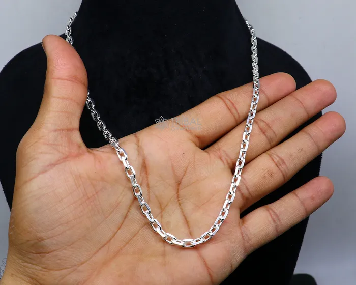 TRIBAL ORNAMENTS Necklaces 20 5mm 925 Sterling silver handmade fabulous vintage look Rolo chain unisex gifting necklace jewelry from india ch231 TRIBAL ORNAMENTS Necklaces 20 5mm 925 Sterling silver handmade fabulous vintage look Rolo chain unisex gifting necklace jewelry from india ch231