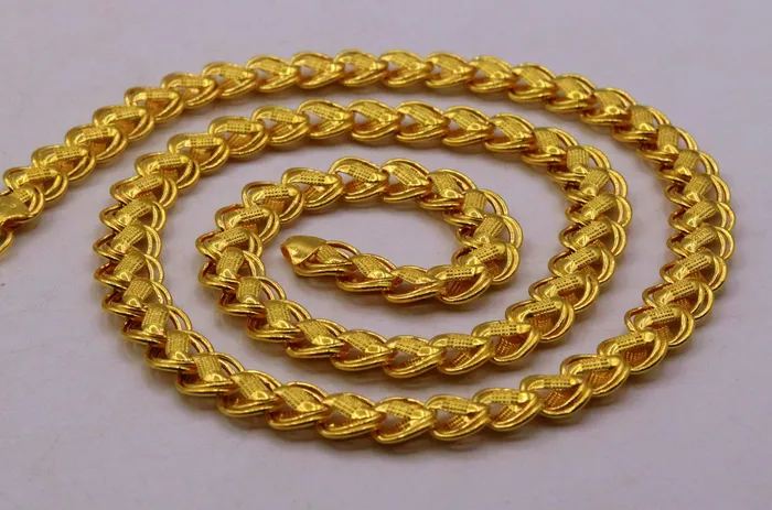 TRIBAL ORNAMENTS Necklaces 20 inches 22k yellow gold handmade fabulous hollow lotus chain necklace excellent gold unisex chain ch144