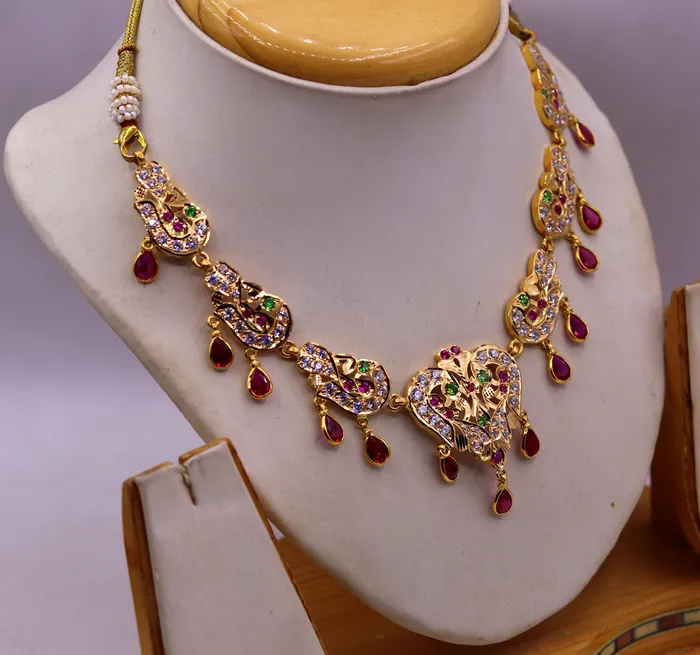 TRIBAL ORNAMENTS Necklaces 22 karat yellow gold Vintage traditional stylish Necklace indian gold jewellery from rajasthan and punjab india
