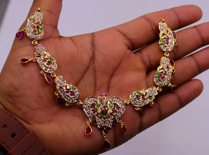 TRIBAL ORNAMENTS Necklaces 22 karat yellow gold Vintage traditional stylish Necklace indian gold jewellery from rajasthan and punjab india
