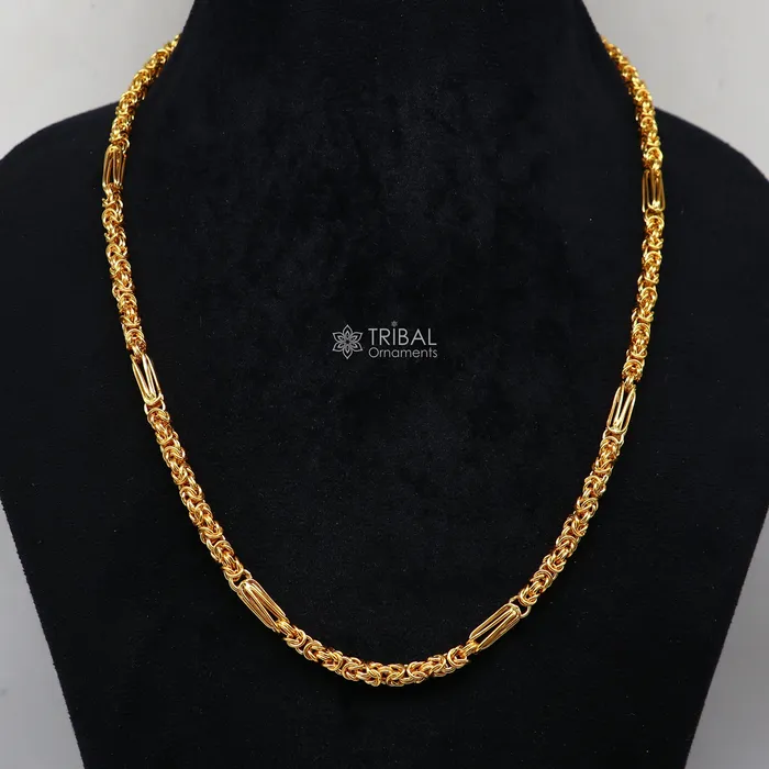 TRIBAL ORNAMENTS Necklaces 22kt yellow gold handmade fabulous modern trendy unique design certified gold byzantine luxury chain necklace unisex gifting jewelry gch573 TRIBAL ORNAMENTS Necklaces 22kt yellow gold handmade fabulous modern trendy unique design certified gold byzantine luxury chain necklace unisex gifting jewelry gch573