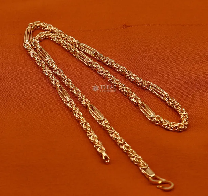 TRIBAL ORNAMENTS Necklaces 22kt yellow gold handmade fabulous modern trendy unique design certified gold byzantine luxury chain necklace unisex gifting jewelry gch573 TRIBAL ORNAMENTS Necklaces 22kt yellow gold handmade fabulous modern trendy unique design certified gold byzantine luxury chain necklace unisex gifting jewelry gch573