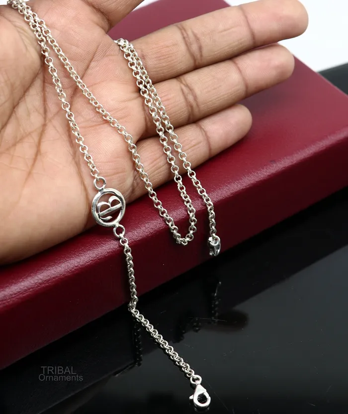 TRIBAL ORNAMENTS Necklaces 25 long Sterling silver Face Mask Chain Eyeglass Glasses Chains B alphabet chain Women Stylish Sunglass Eyeglass Cord mask chain ch136