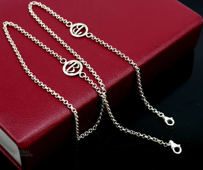 TRIBAL ORNAMENTS Necklaces 25 long Sterling silver Face Mask Chain Eyeglass Glasses Chains B alphabet chain Women Stylish Sunglass Eyeglass Cord mask chain ch136