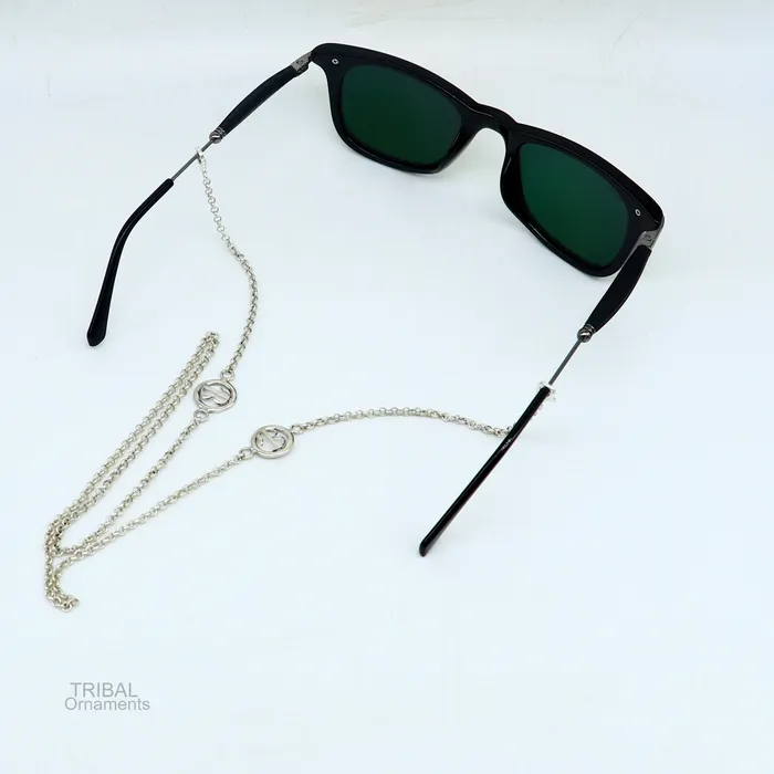 TRIBAL ORNAMENTS Necklaces 25 long Sterling silver Face Mask Chain Eyeglass Glasses Chains B alphabet chain Women Stylish Sunglass Eyeglass Cord mask chain ch136