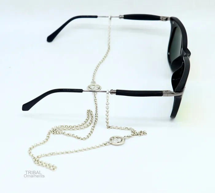 TRIBAL ORNAMENTS Necklaces 25 long Sterling silver Face Mask Chain Eyeglass Glasses Chains B alphabet chain Women Stylish Sunglass Eyeglass Cord mask chain ch136