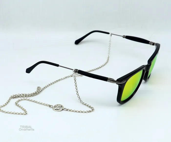 TRIBAL ORNAMENTS Necklaces 25 long Sterling silver Face Mask Chain Eyeglass Glasses Chains B alphabet chain Women Stylish Sunglass Eyeglass Cord mask chain ch136