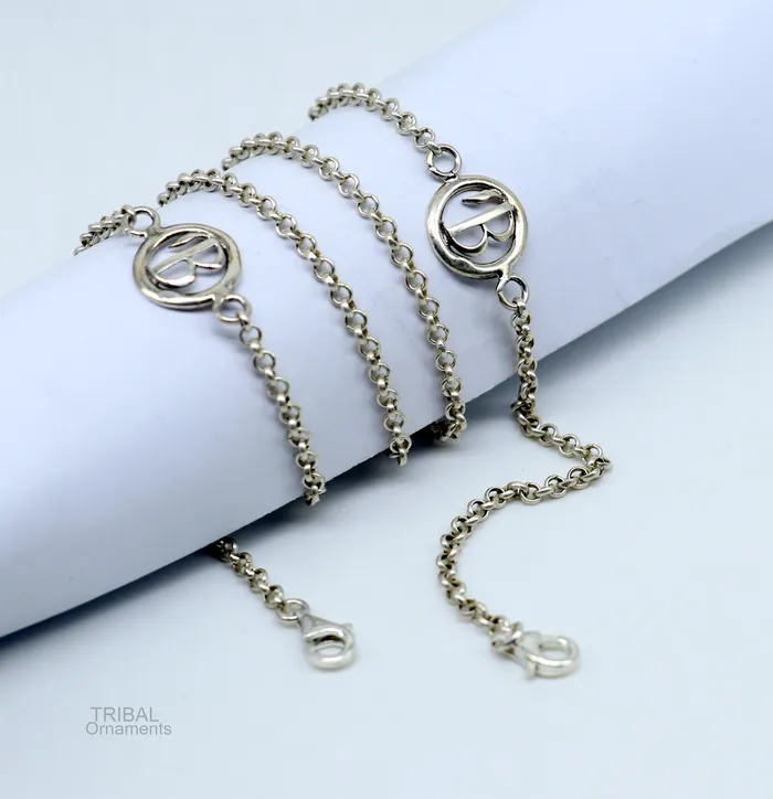 TRIBAL ORNAMENTS Necklaces 25 long Sterling silver Face Mask Chain Eyeglass Glasses Chains B alphabet chain Women Stylish Sunglass Eyeglass Cord mask chain ch136