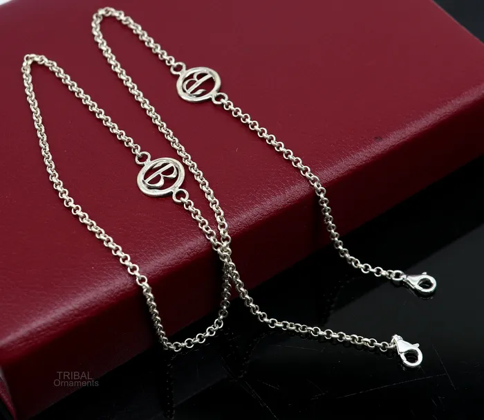 TRIBAL ORNAMENTS Necklaces 25 long Sterling silver Face Mask Chain Eyeglass Glasses Chains B alphabet chain Women Stylish Sunglass Eyeglass Cord mask chain ch136