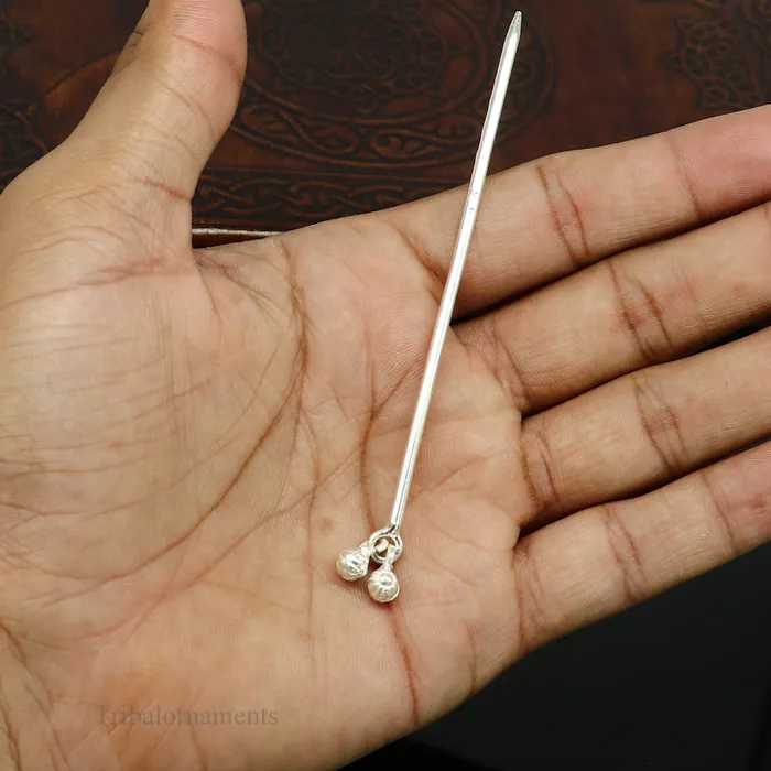 TRIBAL ORNAMENTS Necklaces 4 inches long handmade solid sterling silver eyeliner stick kajal sticks surma stick fabulous brides vintage style gift su396