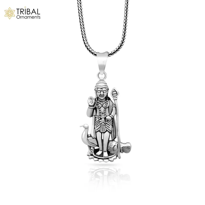 TRIBAL ORNAMENTS Necklaces 925 sterling silver Divine lord murugan KARTHIKEYA pendant excellent vintage designer silver handmade elegant pendant jewelry ssp1614 TRIBAL ORNAMENTS Necklaces 925 sterling silver Divine lord murugan KARTHIKEYA pendant excellent vintage designer silver handmade elegant pendant jewelry ssp1614