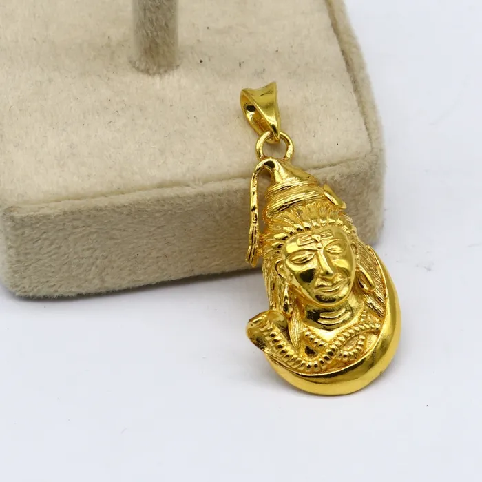 TRIBAL ORNAMENTS Necklaces 925 sterling silver Gold polished divine Hindu idol Lord Shiva pendant excellent gifting unisex locket pendant customized jewelry nsp594 TRIBAL ORNAMENTS Necklaces 925 sterling silver Gold polished divine Hindu idol Lord Shiva pendant excellent gifting unisex locket pendant customized jewelry nsp594