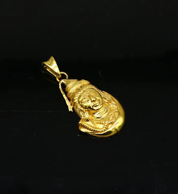TRIBAL ORNAMENTS Necklaces 925 sterling silver Gold polished divine Hindu idol Lord Shiva pendant excellent gifting unisex locket pendant customized jewelry nsp594