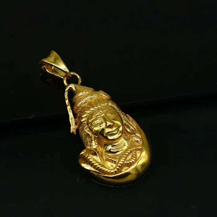 TRIBAL ORNAMENTS Necklaces 925 sterling silver Gold polished divine Hindu idol Lord Shiva pendant excellent gifting unisex locket pendant customized jewelry nsp594