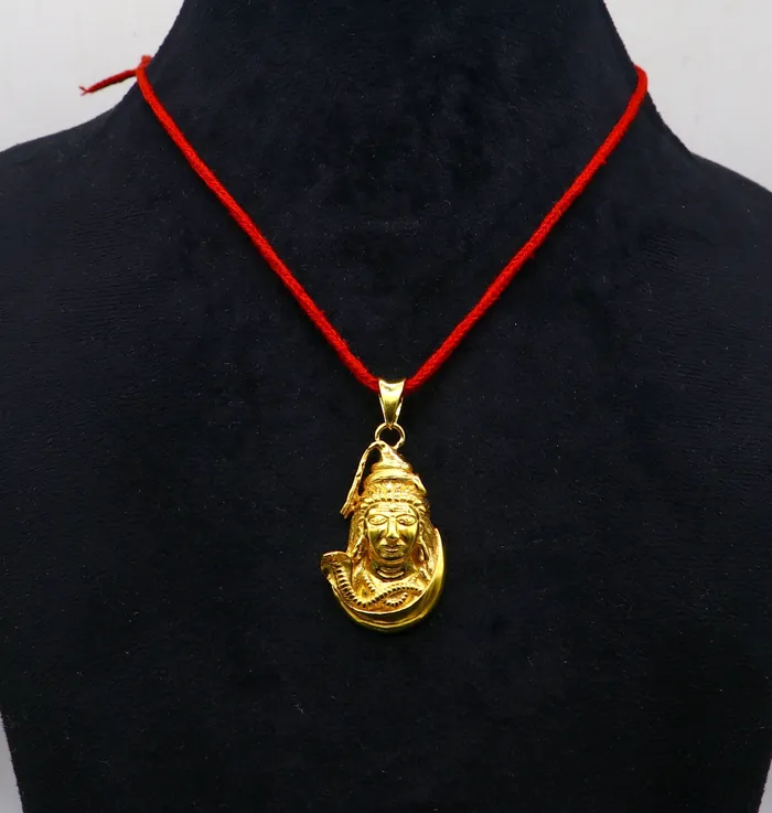 TRIBAL ORNAMENTS Necklaces 925 sterling silver Gold polished divine Hindu idol Lord Shiva pendant excellent gifting unisex locket pendant customized jewelry nsp594