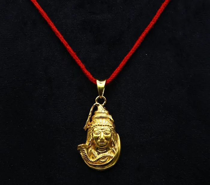 TRIBAL ORNAMENTS Necklaces 925 sterling silver Gold polished divine Hindu idol Lord Shiva pendant excellent gifting unisex locket pendant customized jewelry nsp594