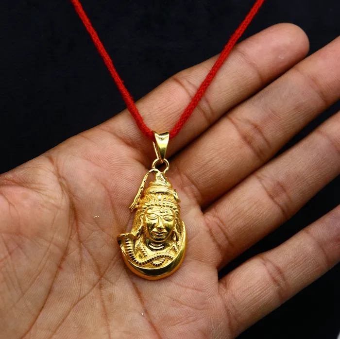 TRIBAL ORNAMENTS Necklaces 925 sterling silver Gold polished divine Hindu idol Lord Shiva pendant excellent gifting unisex locket pendant customized jewelry nsp594