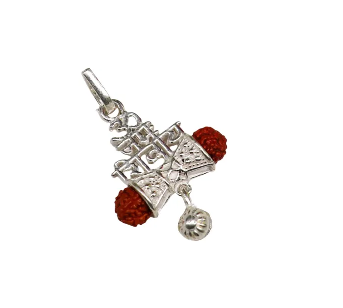 TRIBAL ORNAMENTS Necklaces 925 sterling silver handmade Lord shivay design rudraksha pendant gorgeous hanging drops excellent aum namah shivay pendant nsp546