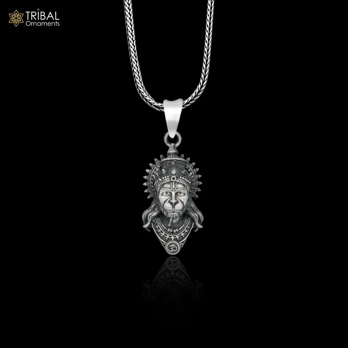 TRIBAL ORNAMENTS Necklaces 925 sterling silver lord hanuman ji Pendant with chain tribal jewellery nsp1025 TRIBAL ORNAMENTS Necklaces 925 sterling silver lord hanuman ji Pendant with chain tribal jewellery nsp1025