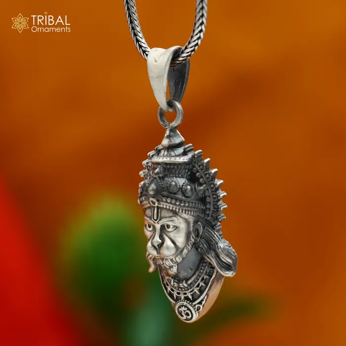 TRIBAL ORNAMENTS Necklaces 925 sterling silver lord hanuman ji Pendant with chain tribal jewellery nsp1025 TRIBAL ORNAMENTS Necklaces 925 sterling silver lord hanuman ji Pendant with chain tribal jewellery nsp1025