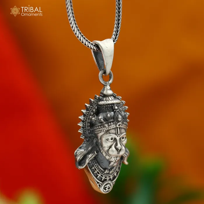 TRIBAL ORNAMENTS Necklaces 925 sterling silver lord hanuman ji Pendant with chain tribal jewellery nsp1025 TRIBAL ORNAMENTS Necklaces 925 sterling silver lord hanuman ji Pendant with chain tribal jewellery nsp1025