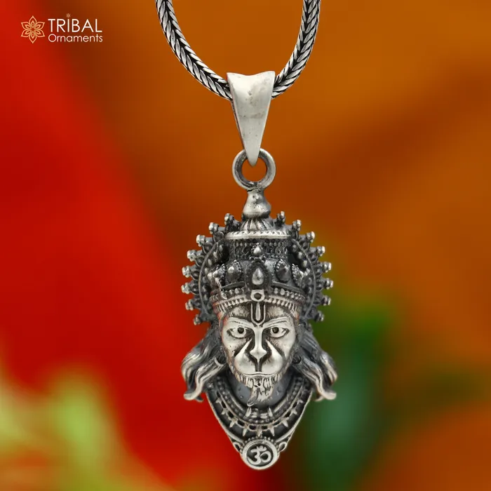 TRIBAL ORNAMENTS Necklaces 925 sterling silver lord hanuman ji Pendant with chain tribal jewellery nsp1025 TRIBAL ORNAMENTS Necklaces 925 sterling silver lord hanuman ji Pendant with chain tribal jewellery nsp1025