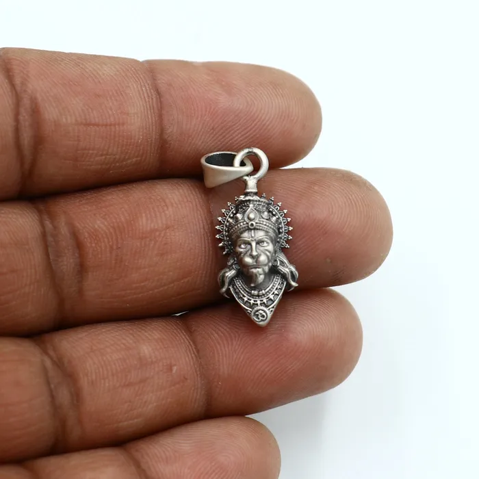 TRIBAL ORNAMENTS Necklaces 925 sterling silver lord hanuman ji Pendant with chain tribal jewellery nsp1025 TRIBAL ORNAMENTS Necklaces 925 sterling silver lord hanuman ji Pendant with chain tribal jewellery nsp1025