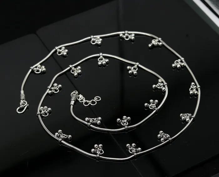 TRIBAL ORNAMENTS Rings 30 to 42 Handmade adjustable 925 sterling silver snake chain waist belt belly chain waist chain with hanging drops tribal jewelry nwch15