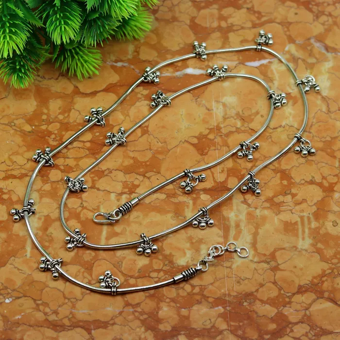 TRIBAL ORNAMENTS Rings 30 to 42 Handmade adjustable 925 sterling silver snake chain waist belt belly chain waist chain with hanging drops tribal jewelry nwch15