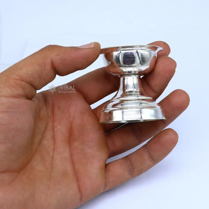 TRIBAL ORNAMENTS Rings 925 sterling silver handmade elegant oil lamp silver home temple utensils silver diya deepak silver deepam silver puja article su1191