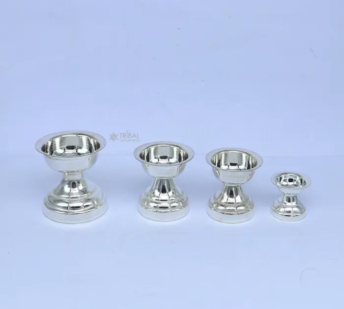 TRIBAL ORNAMENTS Rings 925 sterling silver handmade elegant oil lamp silver home temple utensils silver diya deepak silver deepam silver puja article su1191