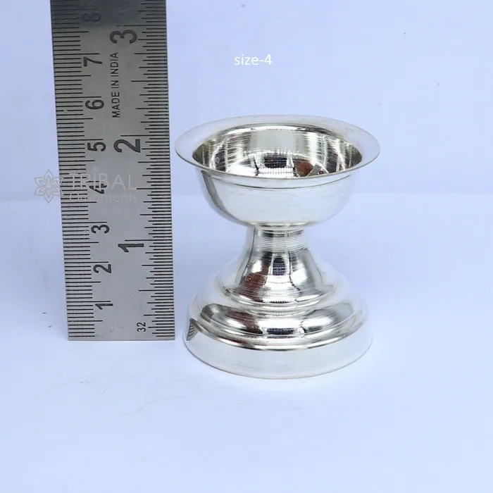 TRIBAL ORNAMENTS Rings 925 sterling silver handmade elegant oil lamp silver home temple utensils silver diya deepak silver deepam silver puja article su1191