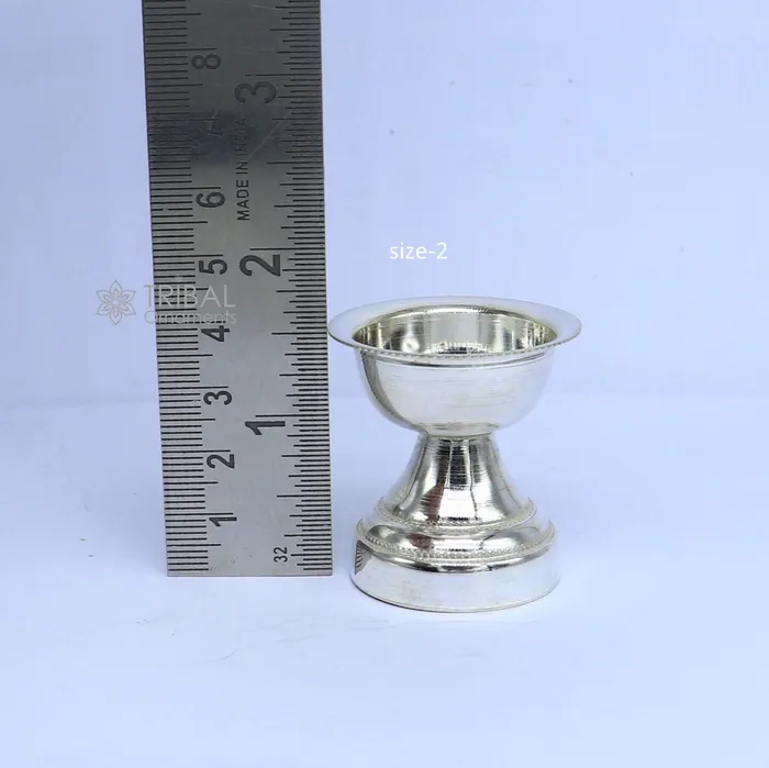 TRIBAL ORNAMENTS Rings 925 sterling silver handmade elegant oil lamp silver home temple utensils silver diya deepak silver deepam silver puja article su1191