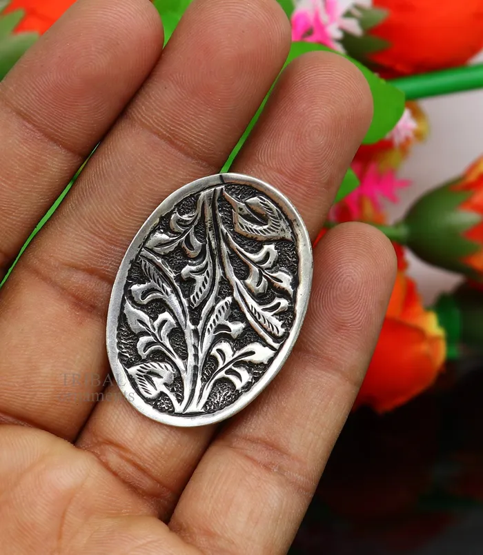 TRIBAL ORNAMENTS Rings 925 Sterling silver handmade gorgeous flower design chitai work adjustable rings band fabulous tribal temple ring band charm ring ring489